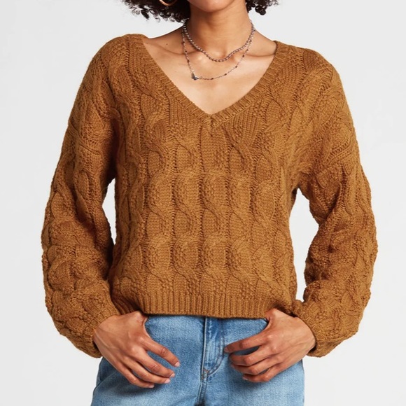 Volcom Sweaters - Volcom BINGABLE CABLE BRONZE KNIT SWEATER SIZE M
